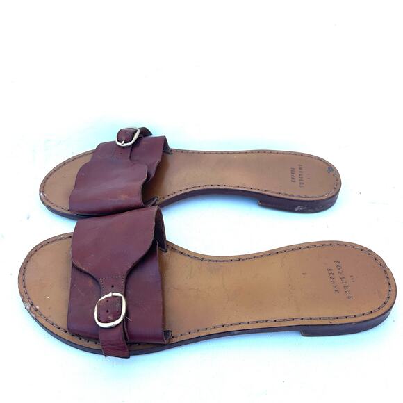 Sezane Heloise Low Mule Flats Leather Brown Sandals Natural Heritage 9 - Picture 7 of 11